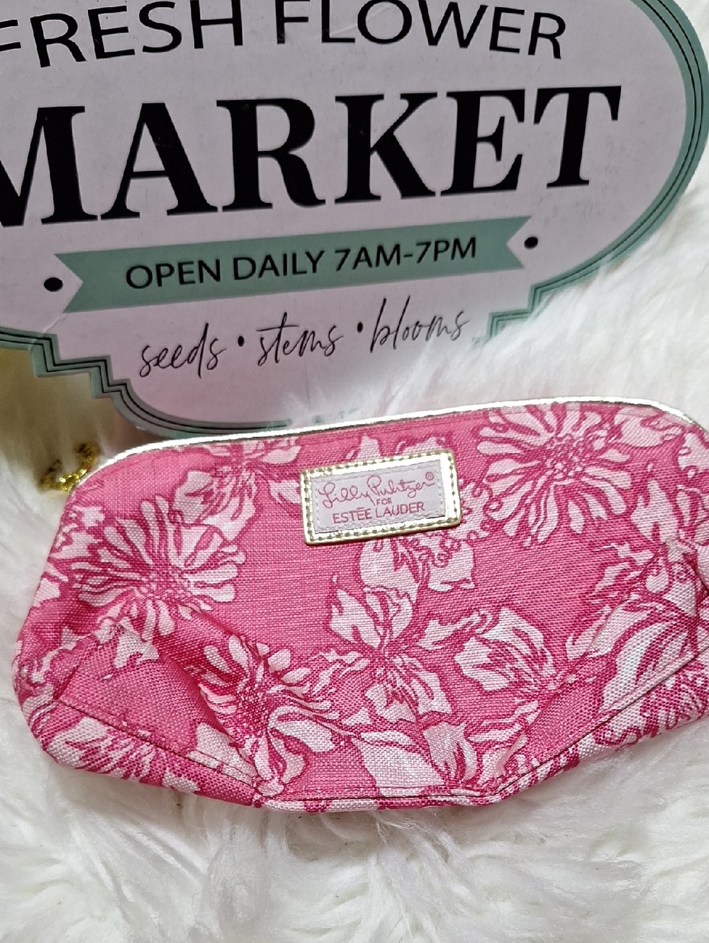 Lilly Pulitzer Pink Floral Cosmetic Pouch